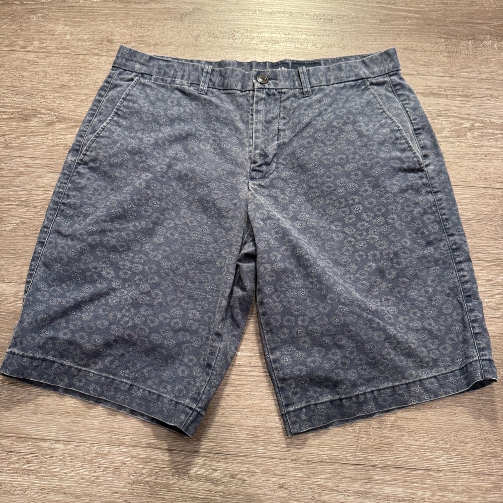 Gap Shorts Mens 33 Blue‎ Floral Chino Preppy Casual Costal Cotton Lounge 10"